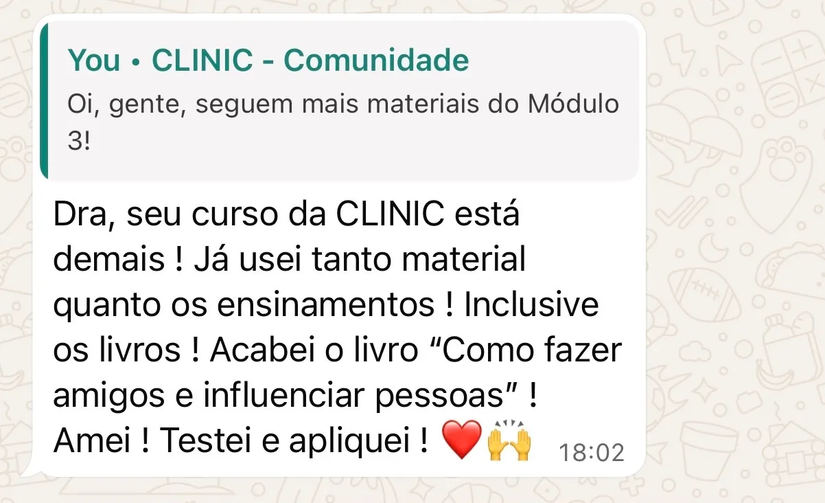Depoimento - Curso Clinic