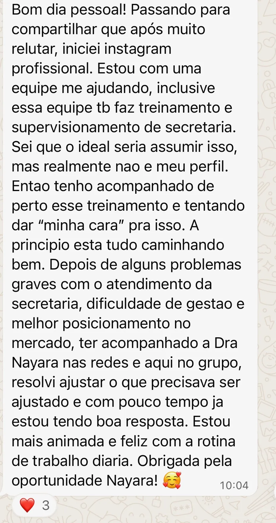Depoimento - Curso Clinic