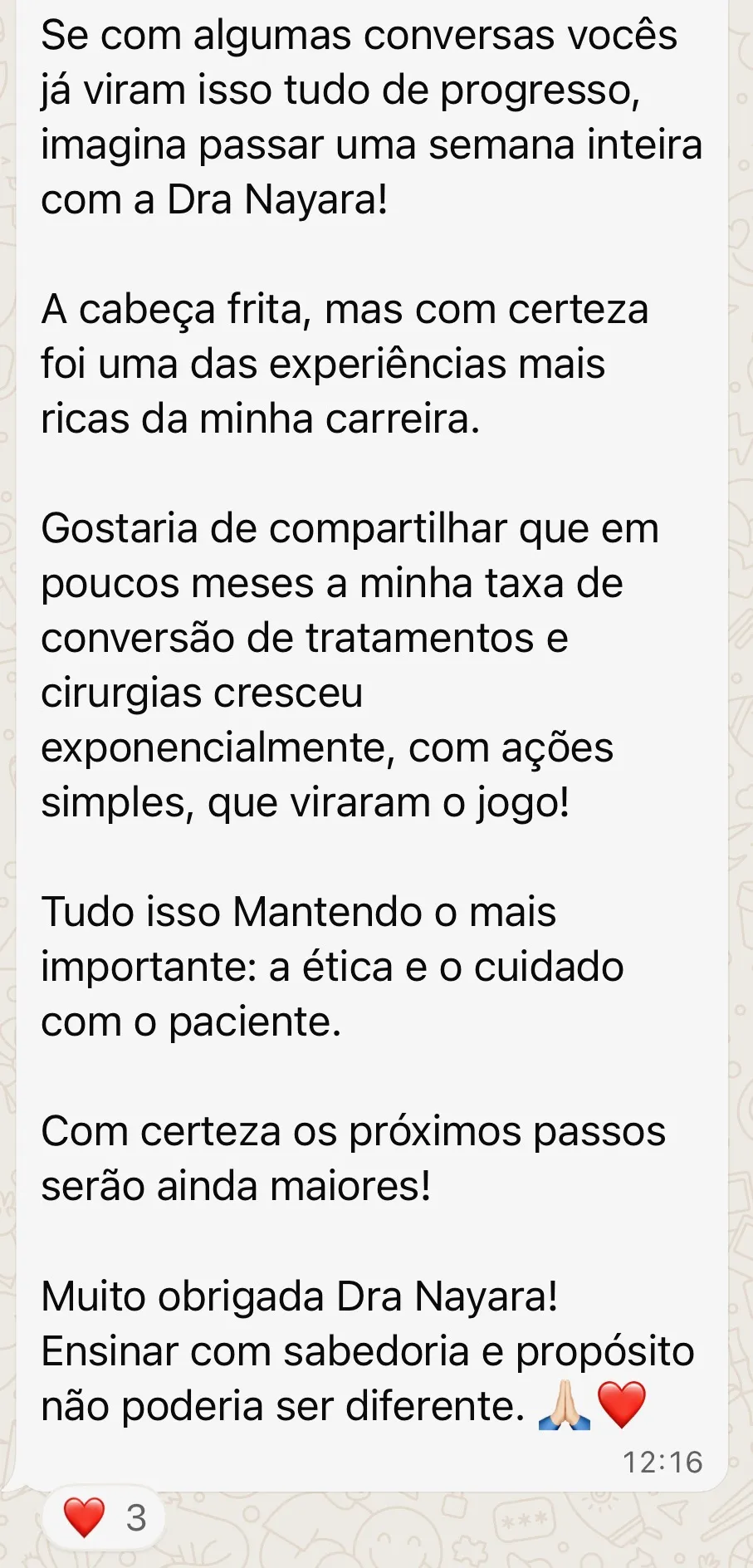 Depoimento - Curso Clinic